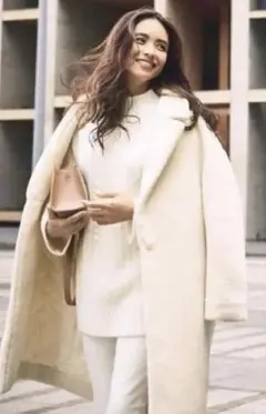 PLSTプラステ　テディベア　ボアコート　白　M