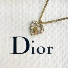 美品✨クリスチャン　ディオール　ネックレス　Dior ハート　ラインストーン