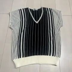 green park ノースリーブ ニット Vネック ストライプのサムネイル
