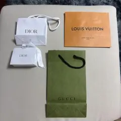 Dior Louis Vuitton Gucci ショップ袋セット