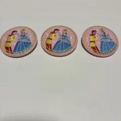 ディズニー　刺繍缶バッジ　シンデレラ　3個セット