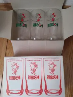 当時物 昭和レトロ リボンシトロン グラス デットストック品 6個