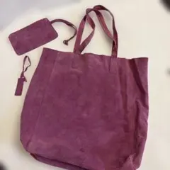 ベネトンピンクスエード トートバッグ