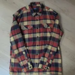 patagonia フランネルネルシャツ　赤茶　フィヨルド　fjord