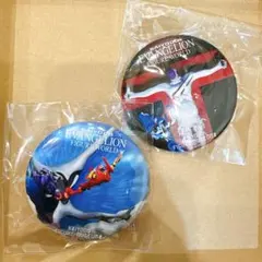 エヴァンゲリオン 海洋堂　フィギュアワールド 缶バッジ　2点セット　まとめ売り