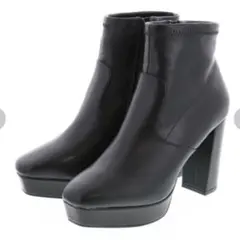 RANDA ストレッチショートブーツ M ブラック