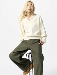 スムースコットンリラックスポロセーター