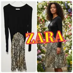 ZARA♥️ザラ♥️レオパード柄長袖ワンピース M♥️美品