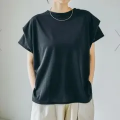 レプシィム　《スグッカワ》袖タックT ブラック