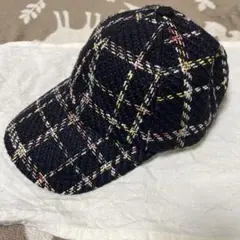 【最終値下げ】workman ネイビー系チェック柄キャップ フリーサイズ