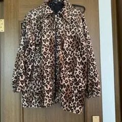 ヒョウ柄フリースジップアップジャケット