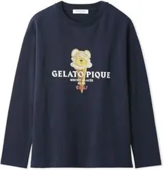 新品☆ ジェラートピケ HOMME レーヨン ベア柄 ロンT Mサイズ ネイビーのサムネイル