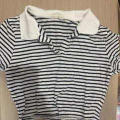 ボーダー ポロシャツ 半袖 ホワイト×ブラック