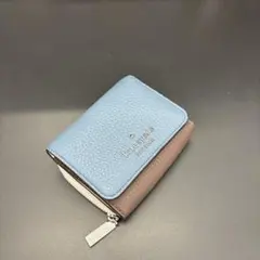 kate spade 二つ折り財布 青茶