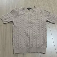 ベージュ ケーブル　ニット 半袖　セーター S UNIQLO 美品　完売品