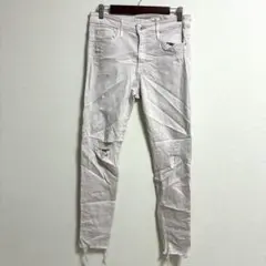 エージー デニムパンツ フリンジ 無地 29R 薄桃 綿 デイリーのサムネイル