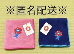 【新品】大阪関西万博 ネイビー ピンク チェック タオルハンカチ ミャクミャク
