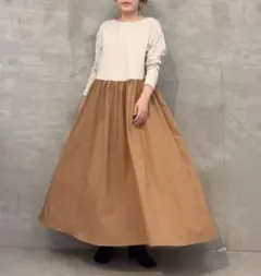 31900円　今季新品タグ付　ビアズリー　ドッキング　ワンピース　ベージュ