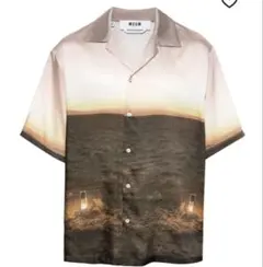 美品　MSGM グラフィックサテンシャツ　半袖　サイズ39のサムネイル