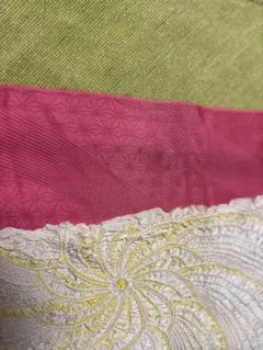 帯揚げ 正絹 絞り 3点セット ピンク 黄緑 中抜き絞り 和装小物 振袖