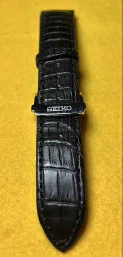 セイコー純正　本ワニ革　Dバックルバンド　ラグ幅20mm