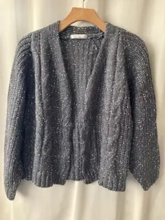 未使用品【silent worth 】グレー ケーブル編み カーディガン