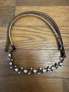 Max Mara ストーン付きブラックベルト