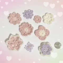 お花モチーフ かぎ針あみ モヘヤファンシー ふわふわ