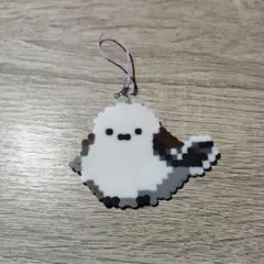 ハンドメイド アイロンビーズ シマエナガ キーホルダー