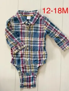GAP チェックシャツ ロンパース 長袖 babyGAP ベビーギャップ