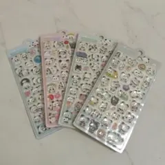 海外製 3Dステッカー シール もちもちパンダ パンダ 4個セット ぷっくり