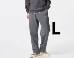 UNIQLO ニットフリースイージーアンクルパンツ L ダークグレー