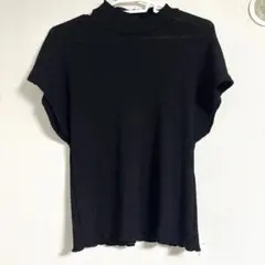 ZARA リブトップス ブラック Sサイズ 半袖
