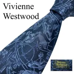 ア*テ様 【未使用級】 ヴィヴィアンウエストウッド ネクタイ オーブ　総柄　光沢