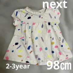 next トップス　Tシャツ ペイント　半袖　キッズ　子供　女　オフホワイト