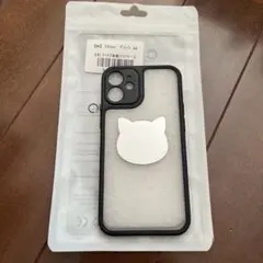 iPhone 12 mini マットブラッククリアケース 猫デザイン