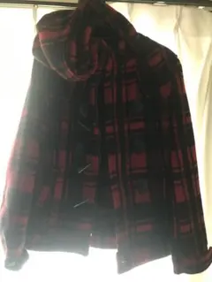 GGD 赤と黒のチェック ダッフルコート