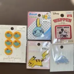 ワッペンセット（くるま・ポケモン・ミッキー・くま）