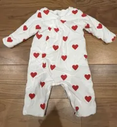 美品⭐︎プチバトー⭐︎オーガニックコットン ハート柄ロンパース