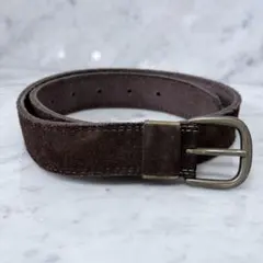 vintage スエードベルト 本革 ブラウン 肉厚 シンプル 無地 ビンテージ