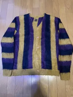 TOWNCRAFT モヘア混 アクリル ボーダー カーディガン