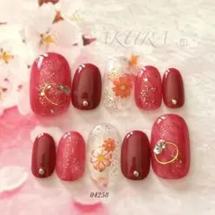 ネイルチップ R90-2 オーダー残1点同系ですが花サイズかわります