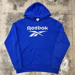 古着 00s Reebokリーボック スウェットパーカー ブルー