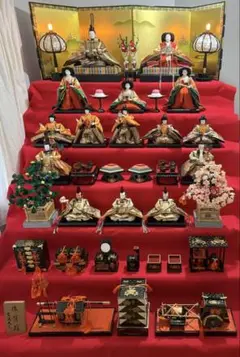 【期間限定出品】ひな壇　7段飾り　美品 Amazon | 【雛人形】【緋毛氈七段】七段飾 万葉雛 緋毛氈段：京