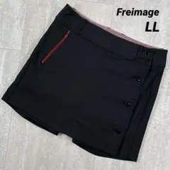 【フリメージェ】スカート　キュロット　LLサイズ　ブラック　レディース　ゴルフ