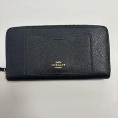 COACH コーチ　レディース長財布　ネイビー紺色