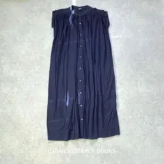 URBAN RESEARCH DOORS/ギャザーワンピース/ネイビー/コットン