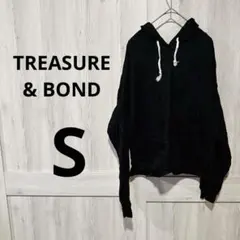 一点物✨️ TREASURE & BOND ブラックパーカー 【S】 長袖