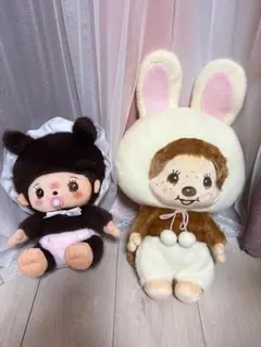 希少 モンチッチ ぬいぐるみ モノトーン 男の子女の子ヴィンテージ