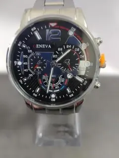 ENEVA クオーツ腕時計 ブラック/シルバー